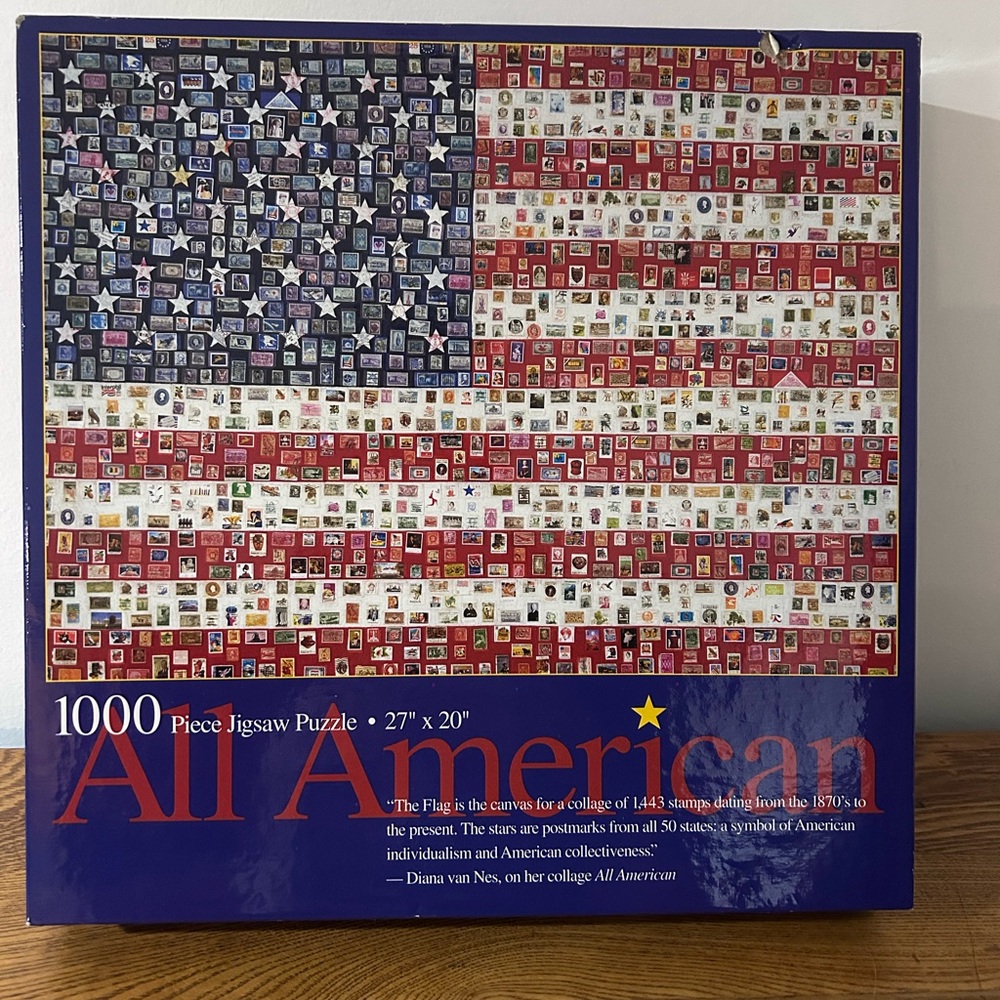 All American Flag Stamp Jigsaw Puzzle - 1000 Pieces